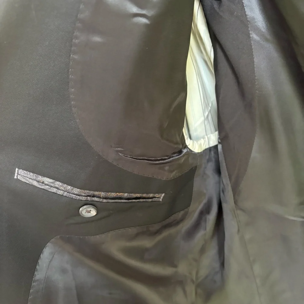 Lauren Ralph Lauren Size 42R Wool Career Notched Blazer Jacket Black